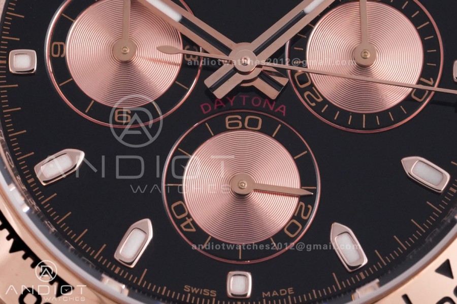 Daytona 116505 BTF 1:1 Best Edition Black/RG Dial on RG Bracelet SA4130