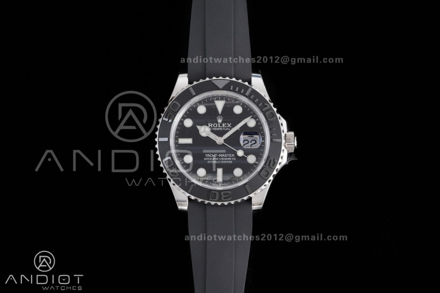 Yacht-Master 42mm 226659 Gold Factory 1:1 Best Edition Ceramic Bezel Falcon's Eye Dial on Oyster flex Strap VR3235 (Tungsten Heavy Version)