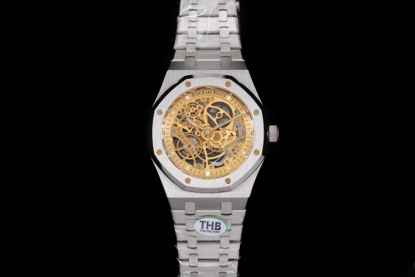 Royal Oak 41mm Openworked 15407 SS THBF 1:1 Best Edition Salmon Dial on SS Bracelet SA3132 V2