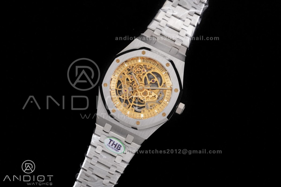 Royal Oak 41mm Openworked 15407 SS THBF 1:1 Best Edition Salmon Dial on SS Bracelet SA3132 V2