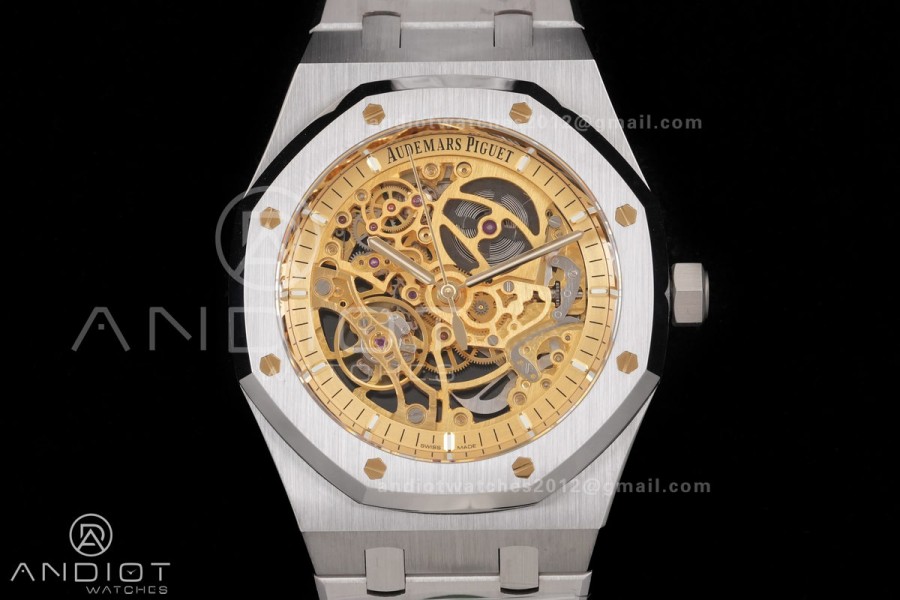 Royal Oak 41mm Openworked 15407 SS THBF 1:1 Best Edition Salmon Dial on SS Bracelet SA3132 V2