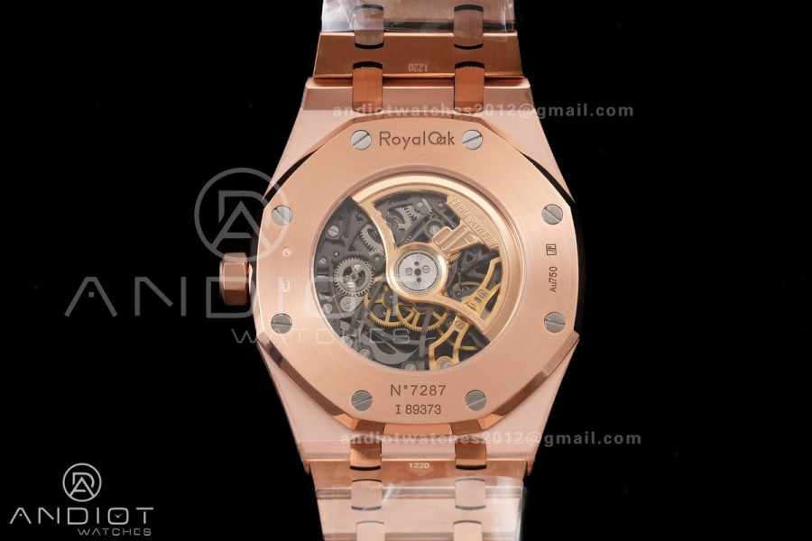 Royal Oak 41mm Frosted 15412 RG THBF 1:1 Best Edition Rainbow Bezel on RG Bracelet SA3132 V2