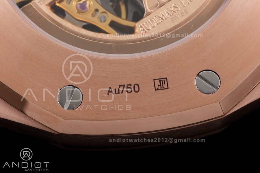 Royal Oak 41mm Frosted 15412 RG THBF 1:1 Best Edition Rainbow Bezel on RG Bracelet SA3132 V2