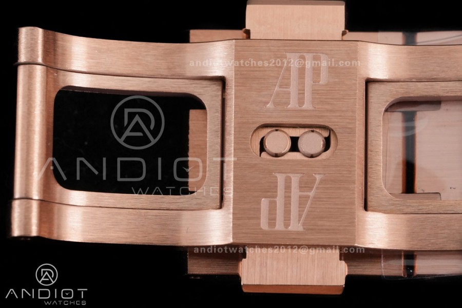 Royal Oak 41mm Frosted 15412 RG THBF 1:1 Best Edition Rainbow Bezel on RG Bracelet SA3132 V2