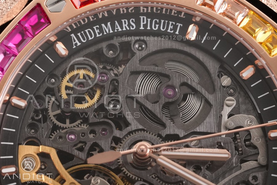 Royal Oak 41mm Frosted 15412 RG THBF 1:1 Best Edition Rainbow Bezel on RG Bracelet SA3132 V2