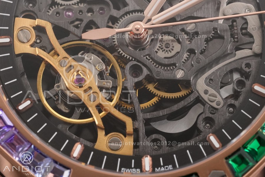 Royal Oak 41mm Frosted 15412 RG THBF 1:1 Best Edition Rainbow Bezel on RG Bracelet SA3132 V2