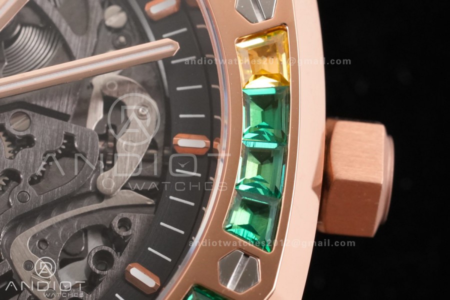 Royal Oak 41mm Frosted 15412 RG THBF 1:1 Best Edition Rainbow Bezel on RG Bracelet SA3132 V2