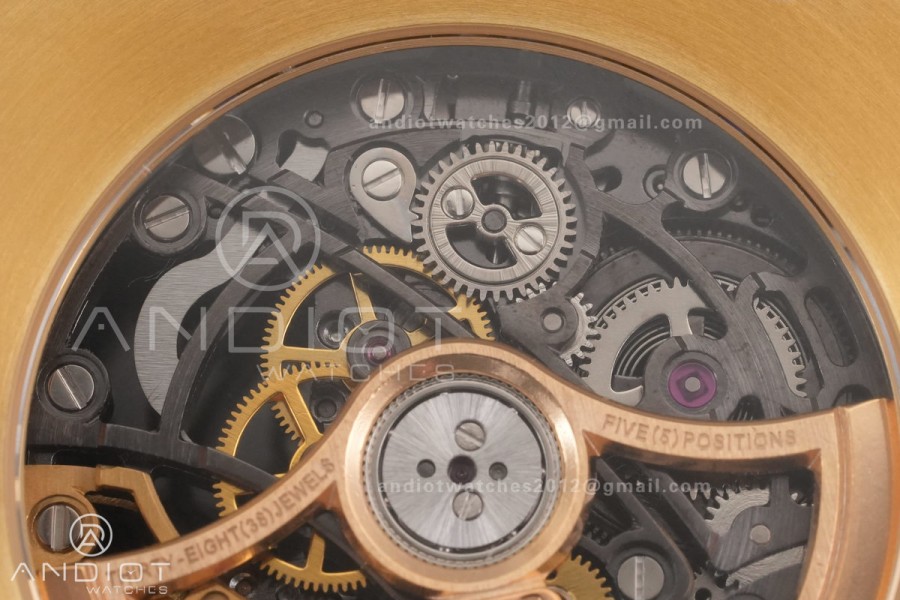 Royal Oak 41mm Frosted 15412 YG THBF 1:1 Best Edition Rainbow Bezel on RG Bracelet SA3132 V2