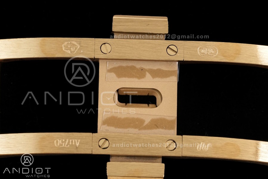 Royal Oak 41mm Frosted 15412 YG THBF 1:1 Best Edition Rainbow Bezel on RG Bracelet SA3132 V2