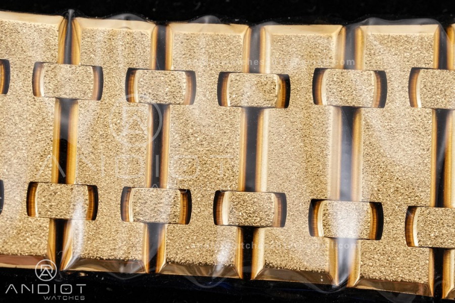 Royal Oak 41mm Frosted 15412 YG THBF 1:1 Best Edition Rainbow Bezel on RG Bracelet SA3132 V2