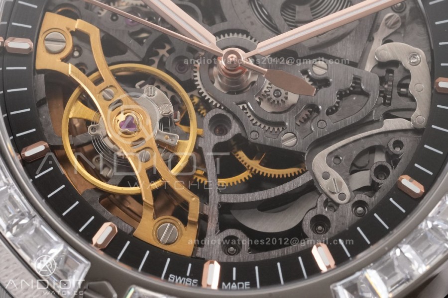 Royal Oak 41mm Openworked 15412 SS THBF 1:1 Best Edition Diamond Bezel on SS Bracelet SA3132 V2