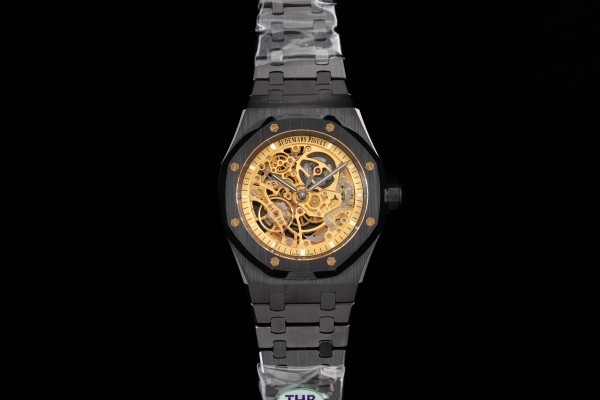 Royal Oak 41mm Openworked Ceramic 15416CE THBF 1:1 Best Edition Gold Dial on Ceramic Bracelet SA3132 V2