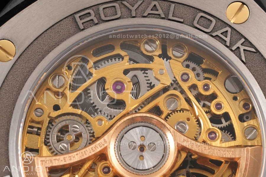Royal Oak 41mm Openworked Ceramic 15416CE THBF 1:1 Best Edition Gold Dial on Ceramic Bracelet SA3132 V2