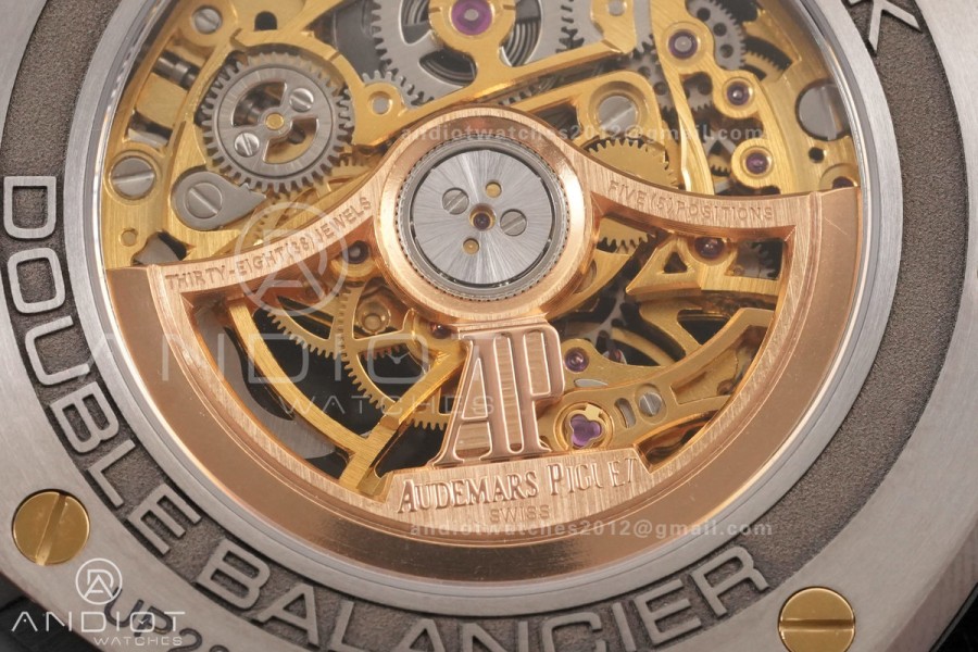 Royal Oak 41mm Openworked Ceramic 15416CE THBF 1:1 Best Edition Gold Dial on Ceramic Bracelet SA3132 V2