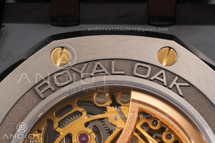 Royal Oak 41mm Openworked Ceramic 15416CE THBF 1:1 Best Edition Gold Dial on Ceramic Bracelet SA3132 V2