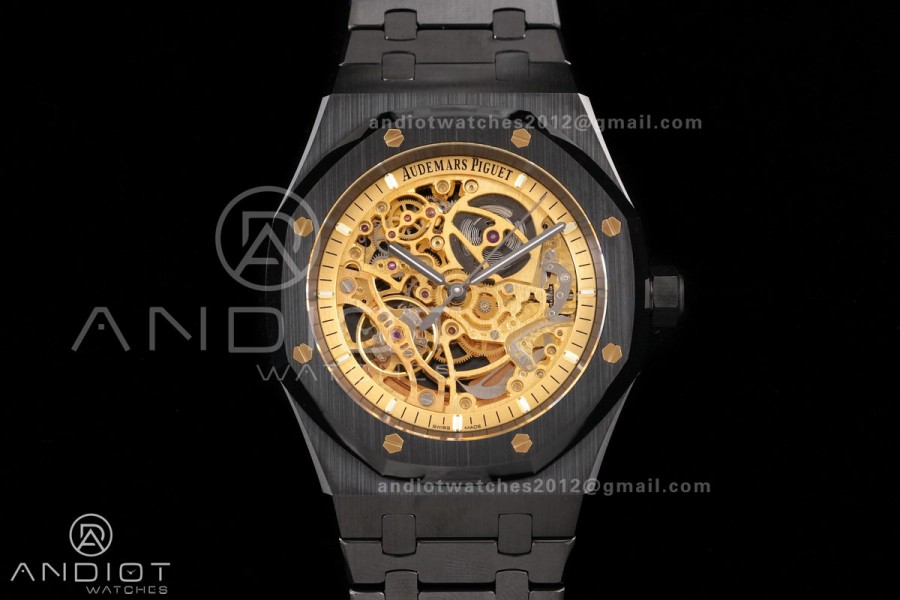 Royal Oak 41mm Openworked Ceramic 15416CE THBF 1:1 Best Edition Gold Dial on Ceramic Bracelet SA3132 V2
