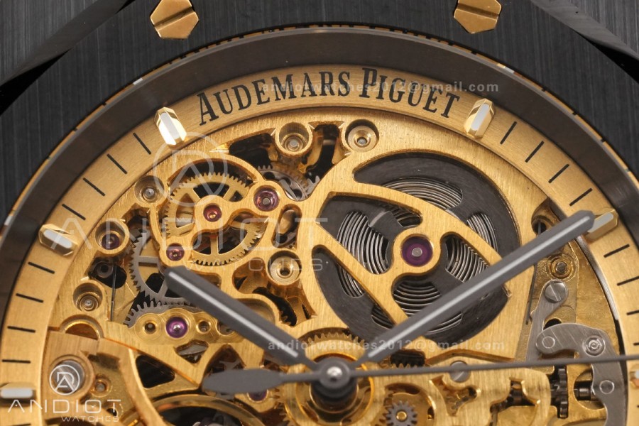 Royal Oak 41mm Openworked Ceramic 15416CE THBF 1:1 Best Edition Gold Dial on Ceramic Bracelet SA3132 V2