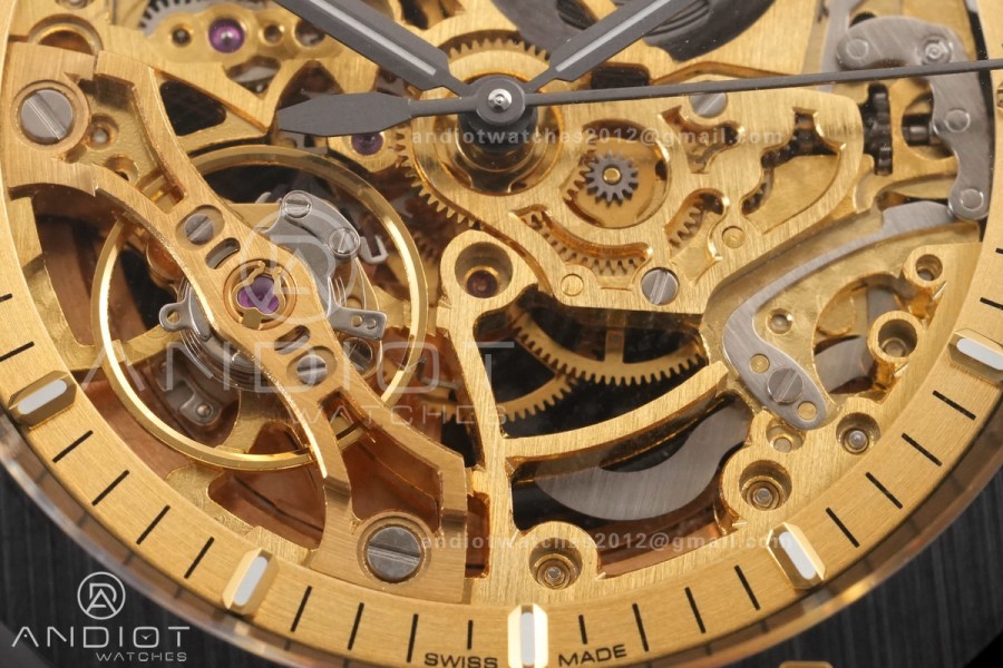 Royal Oak 41mm Openworked Ceramic 15416CE THBF 1:1 Best Edition Gold Dial on Ceramic Bracelet SA3132 V2