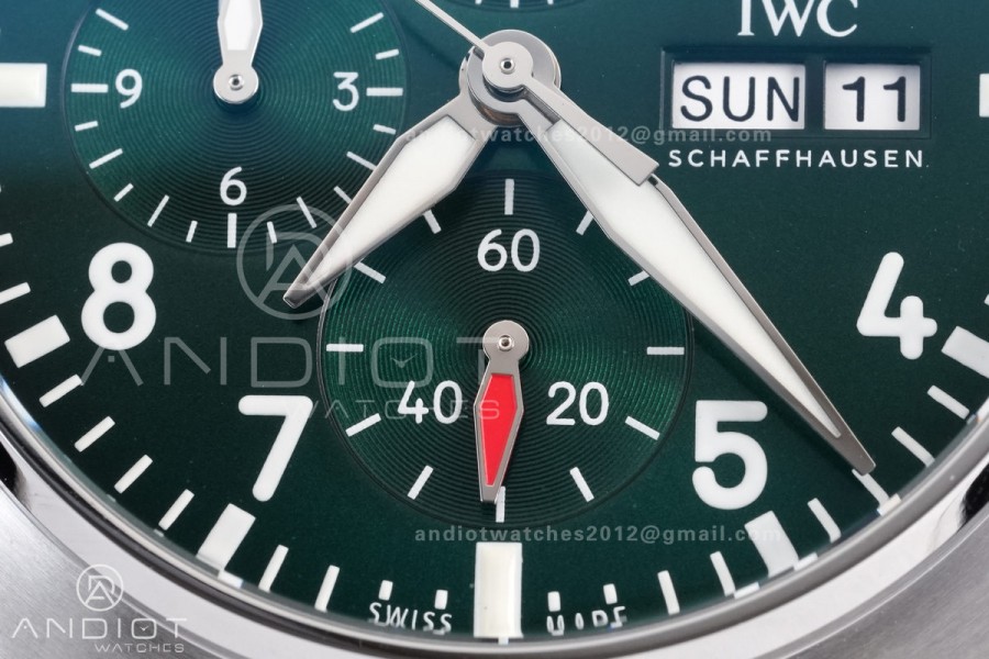 Pilot Chrono IW388103 APSF 1:1 Best Edition Green Dial on Brown Leather Strap SA69385 Super Clone