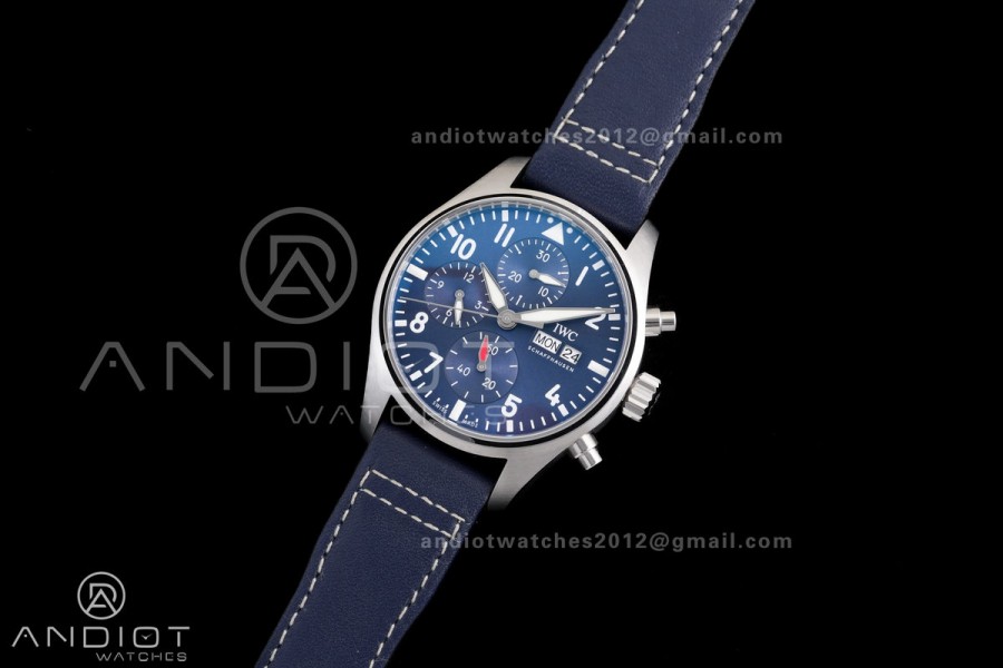Pilot Chrono IW388101 APSF 1:1 Best Edition Blue Dial on Blue Leather Strap SA69385 Super Clone