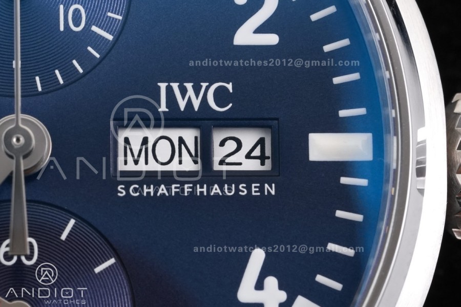 Pilot Chrono IW388101 APSF 1:1 Best Edition Blue Dial on Blue Leather Strap SA69385 Super Clone