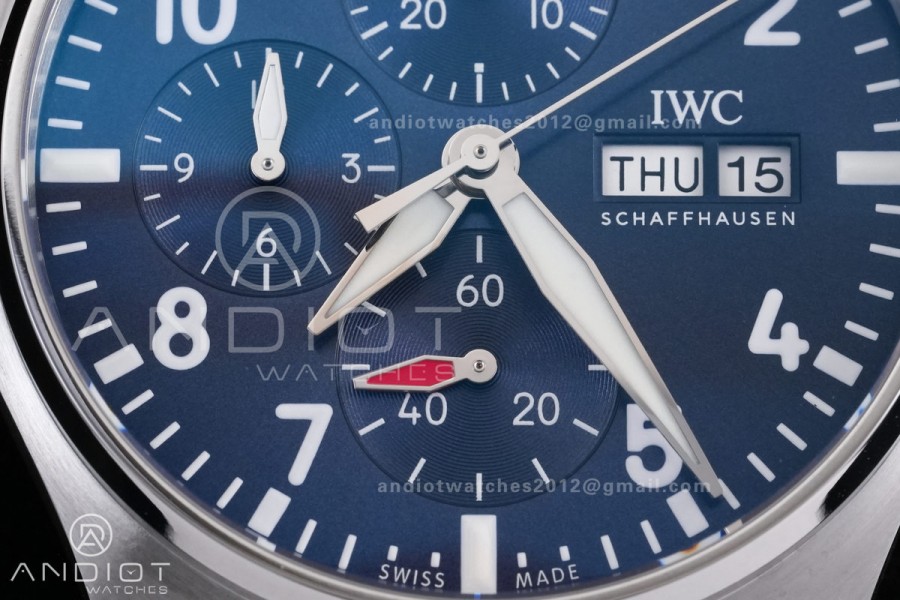 Pilot Chrono IW388102 APSF 1:1 Best Edition Blue Dial on SS Bracelet SA69385 Super Clone