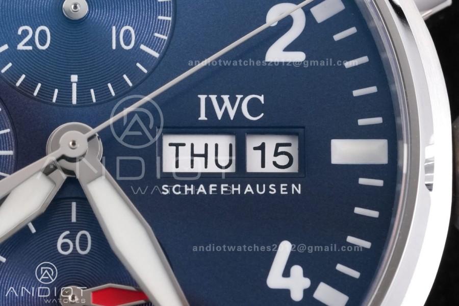 Pilot Chrono IW388102 APSF 1:1 Best Edition Blue Dial on SS Bracelet SA69385 Super Clone