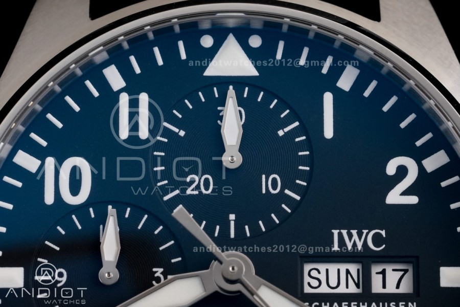 Pilot Chrono IW377709 APSF 1:1 Best Edition Blue Dial on Black Leather Strap SA69385 Super Clone