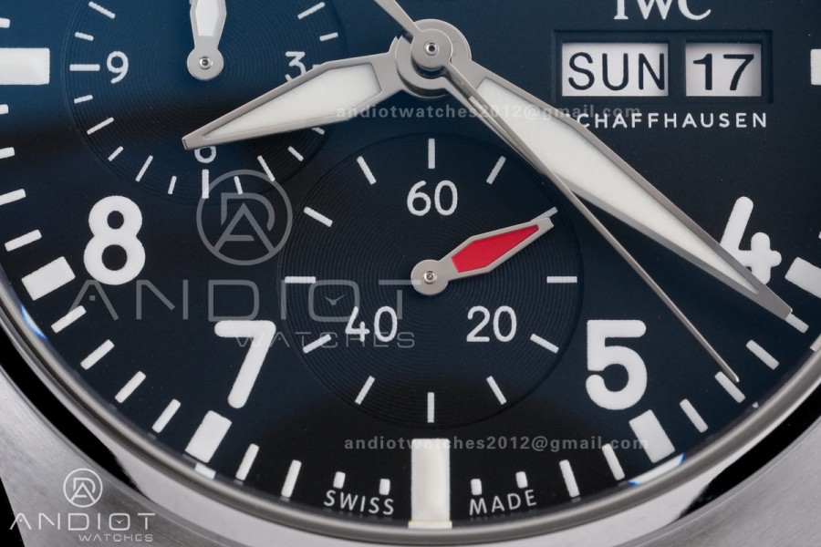 Pilot Chrono IW377709 APSF 1:1 Best Edition Blue Dial on Black Leather Strap SA69385 Super Clone