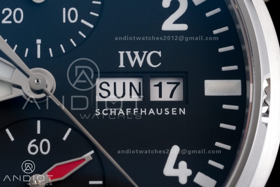 Pilot Chrono IW377709 APSF 1:1 Best Edition Blue Dial on Black Leather Strap SA69385 Super Clone