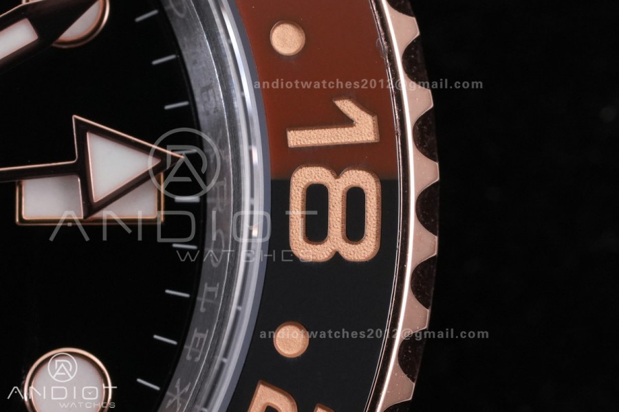 GMT-Master II 126711 CHNR Black/Brown Ceramic ARF Root Beer Best Edition on SS/RG Bracelet DD3285