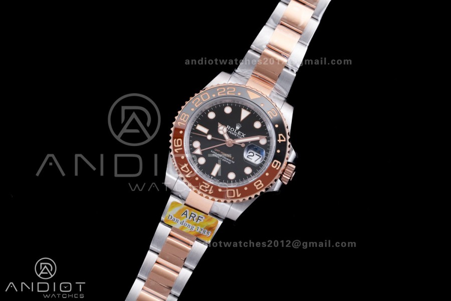 GMT-Master II 126711 CHNR Black/Brown Ceramic ARF Root Beer Best Edition on SS/RG Bracelet DD3285