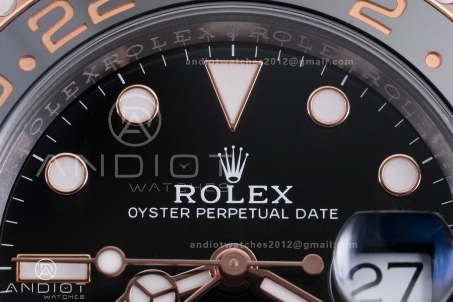 GMT-Master II 126711 CHNR Black/Brown Ceramic ARF Root Beer Best Edition on SS/RG Bracelet DD3285