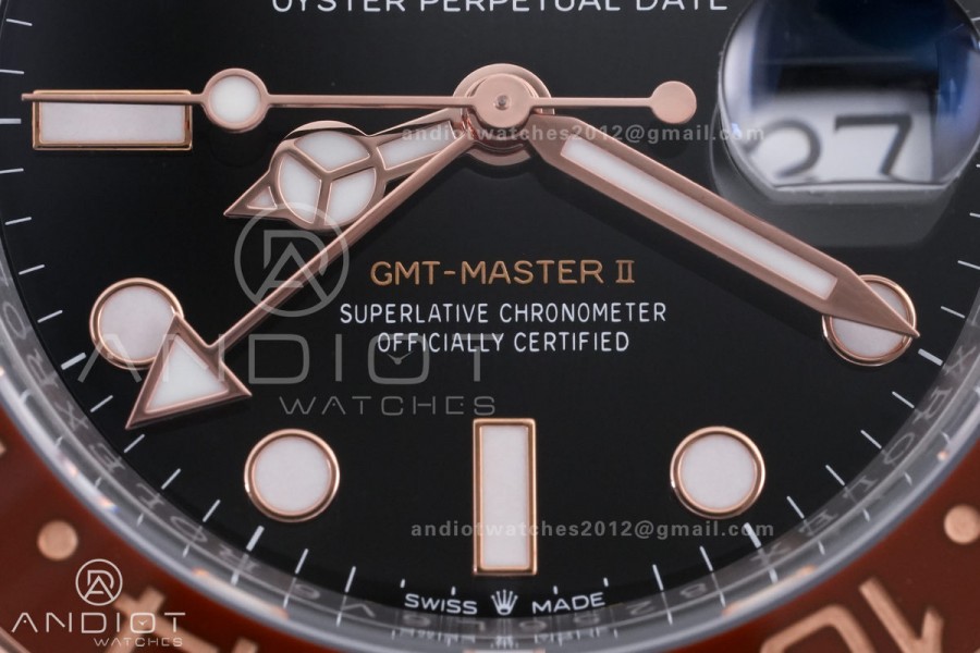 GMT-Master II 126711 CHNR Black/Brown Ceramic ARF Root Beer Best Edition on SS/RG Bracelet DD3285