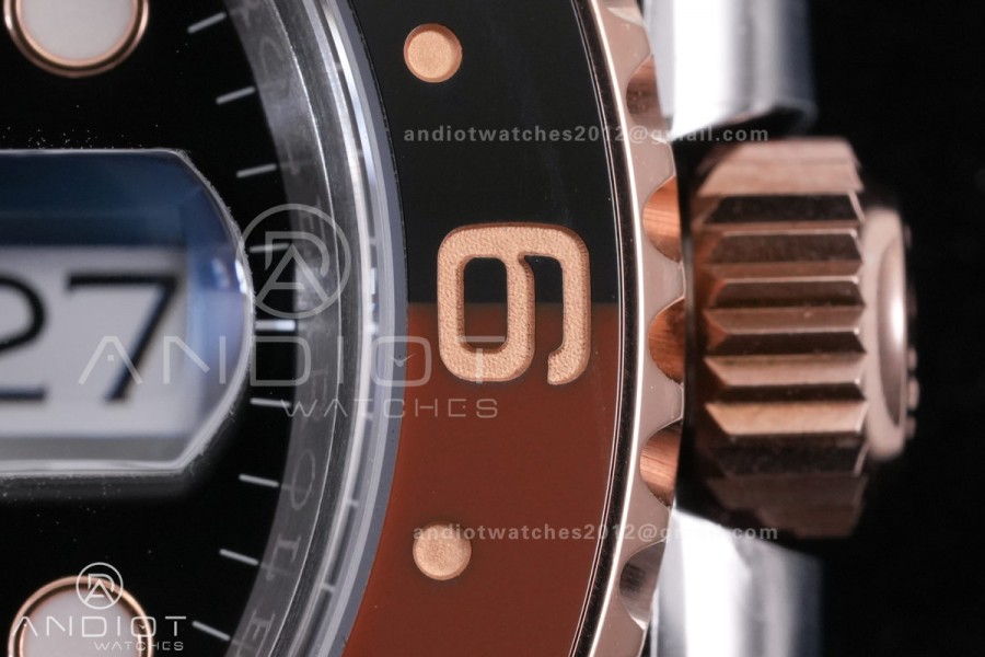 GMT-Master II 126711 CHNR Black/Brown Ceramic ARF Root Beer Best Edition on SS/RG Bracelet DD3285