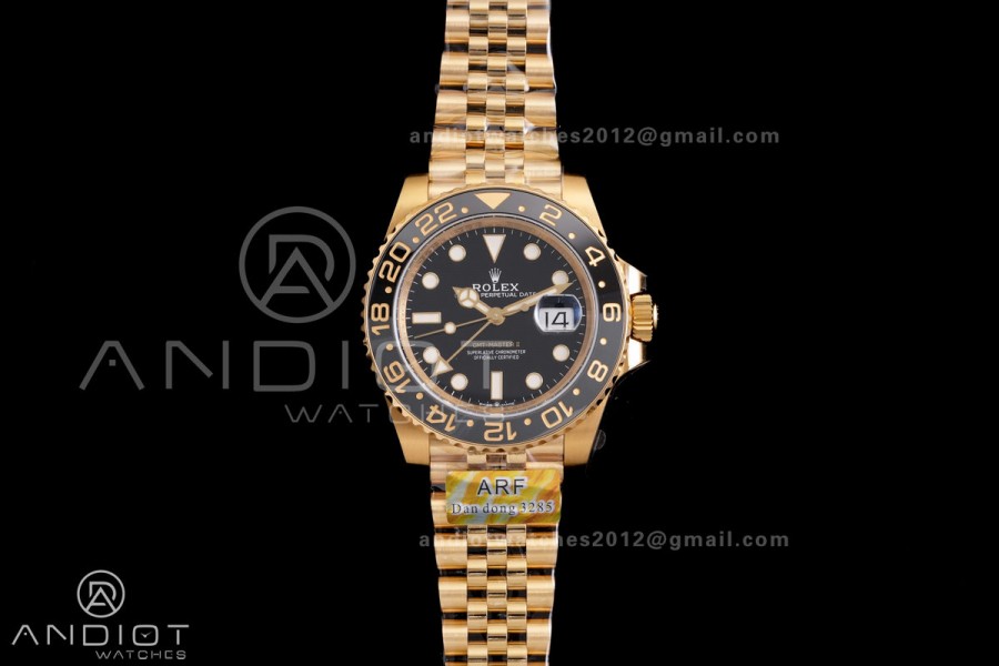 GMT Master II 126718 GRNR ARF 1:1 Best Edition Black Dial on YG Jubilee Bracelet DD3285 CHS