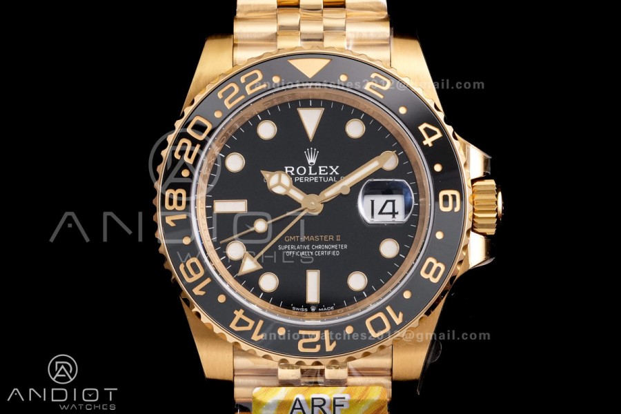 GMT Master II 126718 GRNR ARF 1:1 Best Edition Black Dial on YG Jubilee Bracelet DD3285 CHS