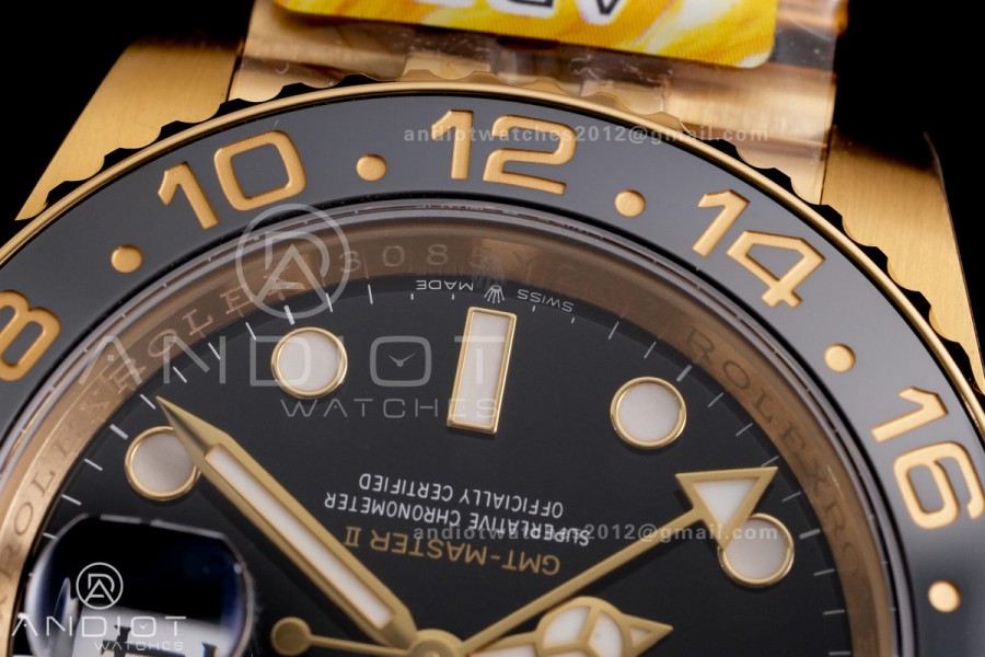 GMT Master II 126718 GRNR ARF 1:1 Best Edition Black Dial on YG Jubilee Bracelet DD3285 CHS