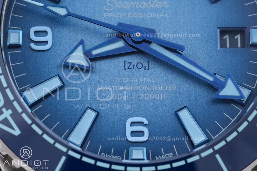 Seamaster 39.5mm VSF 1:1 Best Edition Summer Blue Dial on SS Bracelet SA8800 Super Clone V4