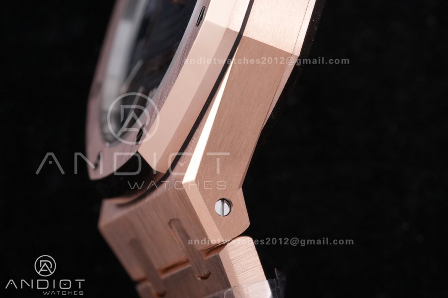 Royal Oak 41mm 15510 RG DDF 1:1 Best Edition Blue Dial on RG Bracelet DD4302 Super Clone (185g Weighted)