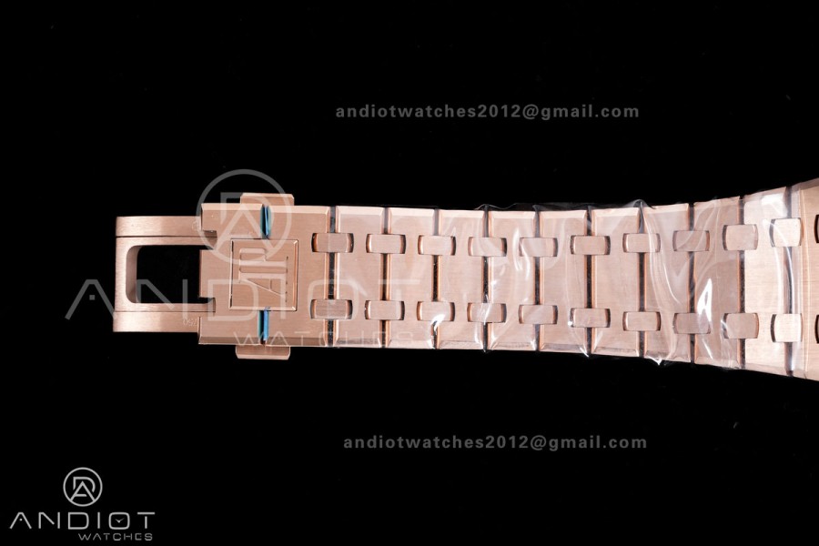 Royal Oak 41mm 15510 RG DDF 1:1 Best Edition Blue Dial on RG Bracelet DD4302 Super Clone (185g Weighted)