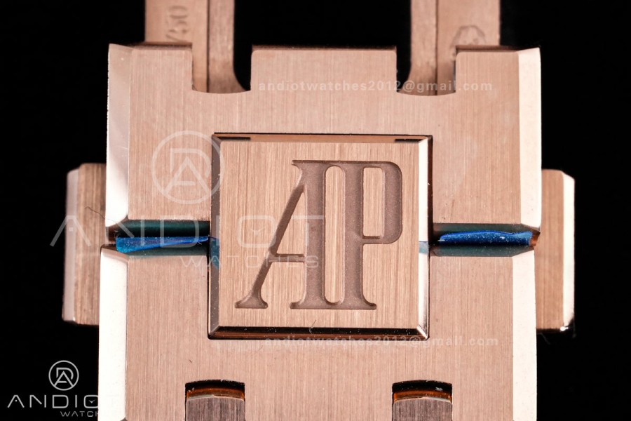 Royal Oak 41mm 15510 RG DDF 1:1 Best Edition Blue Dial on RG Bracelet DD4302 Super Clone (185g Weighted)