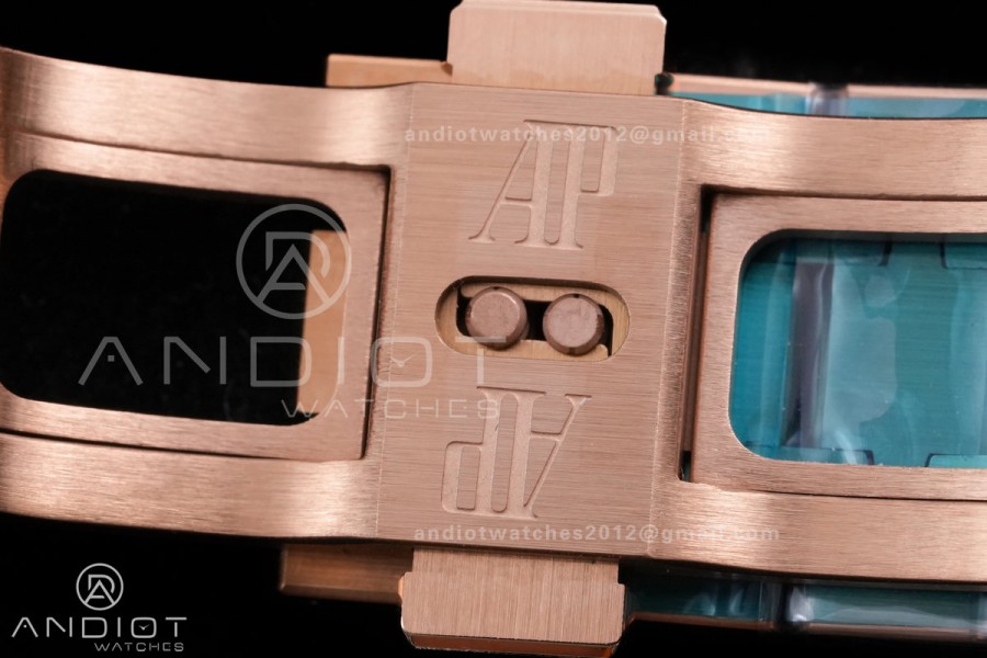 Royal Oak 41mm 15510 RG DDF 1:1 Best Edition Blue Dial on RG Bracelet DD4302 Super Clone (185g Weighted)