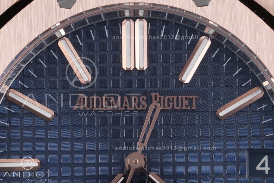 Royal Oak 41mm 15510 RG DDF 1:1 Best Edition Blue Dial on RG Bracelet DD4302 Super Clone (185g Weighted)