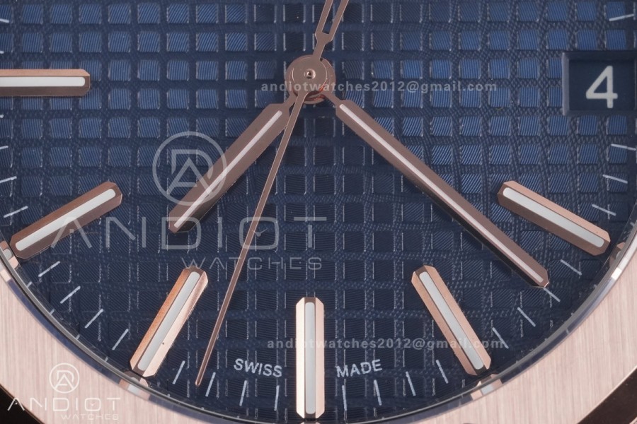 Royal Oak 41mm 15510 RG DDF 1:1 Best Edition Blue Dial on RG Bracelet DD4302 Super Clone (185g Weighted)