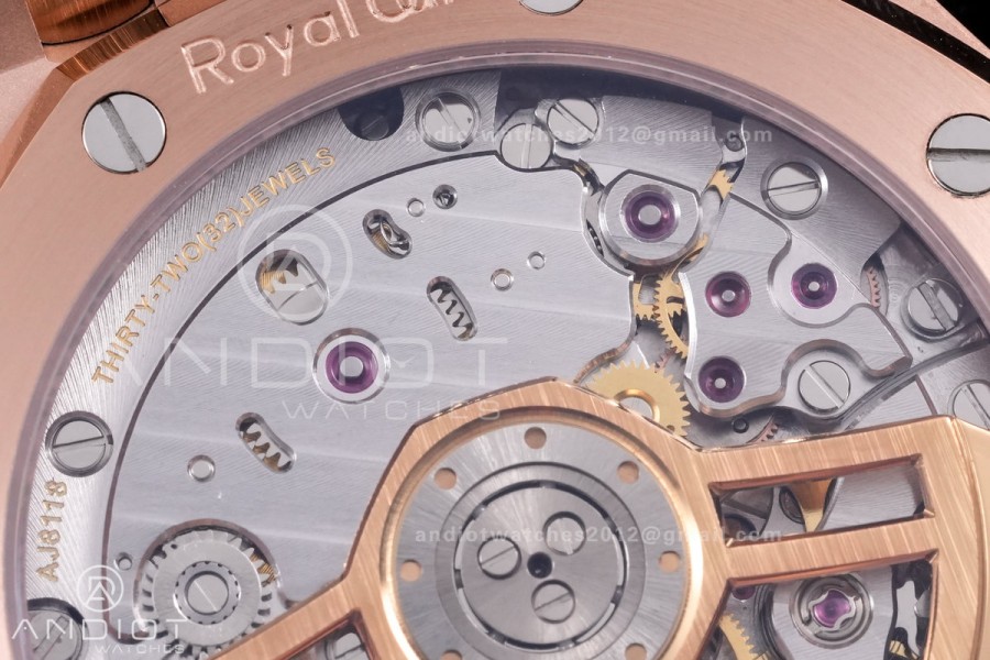 Royal Oak 41mm 15510 RG DDF 1:1 Best Edition Black Dial on RG Bracelet DD4302 Super Clone (185g Weighted)