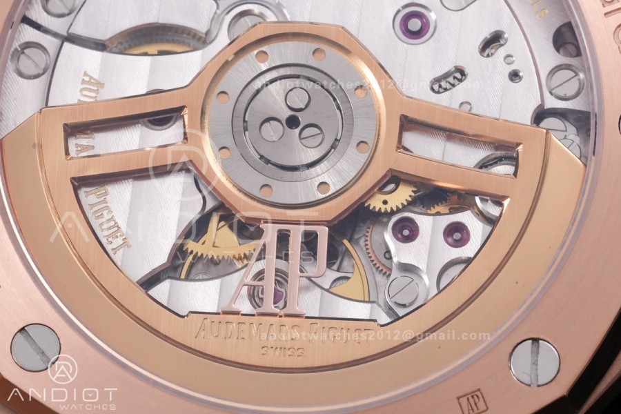 Royal Oak 41mm 15510 RG DDF 1:1 Best Edition Black Dial on RG Bracelet DD4302 Super Clone (185g Weighted)