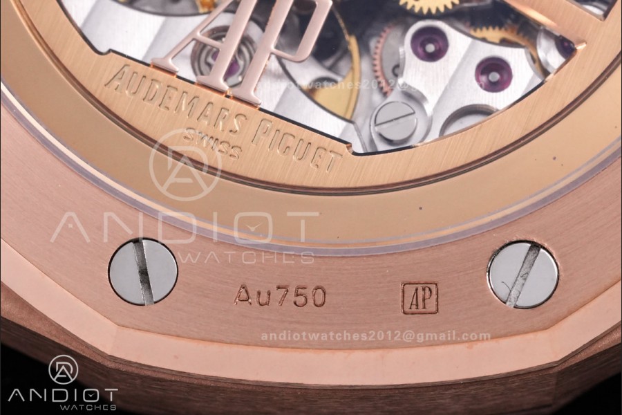 Royal Oak 41mm 15510 RG DDF 1:1 Best Edition Black Dial on RG Bracelet DD4302 Super Clone (185g Weighted)