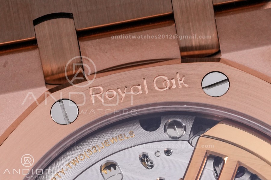 Royal Oak 41mm 15510 RG DDF 1:1 Best Edition Black Dial on RG Bracelet DD4302 Super Clone (185g Weighted)