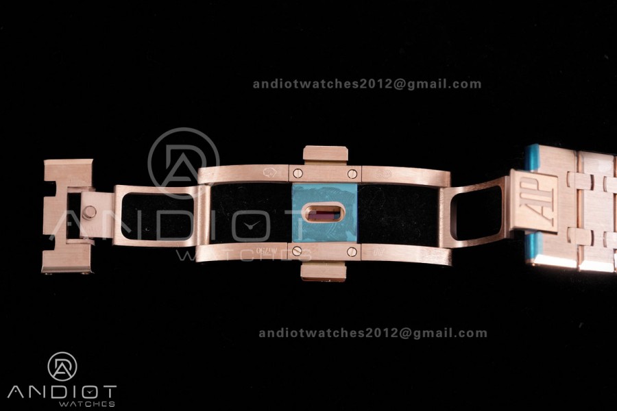 Royal Oak 41mm 15510 RG DDF 1:1 Best Edition Black Dial on RG Bracelet DD4302 Super Clone (185g Weighted)